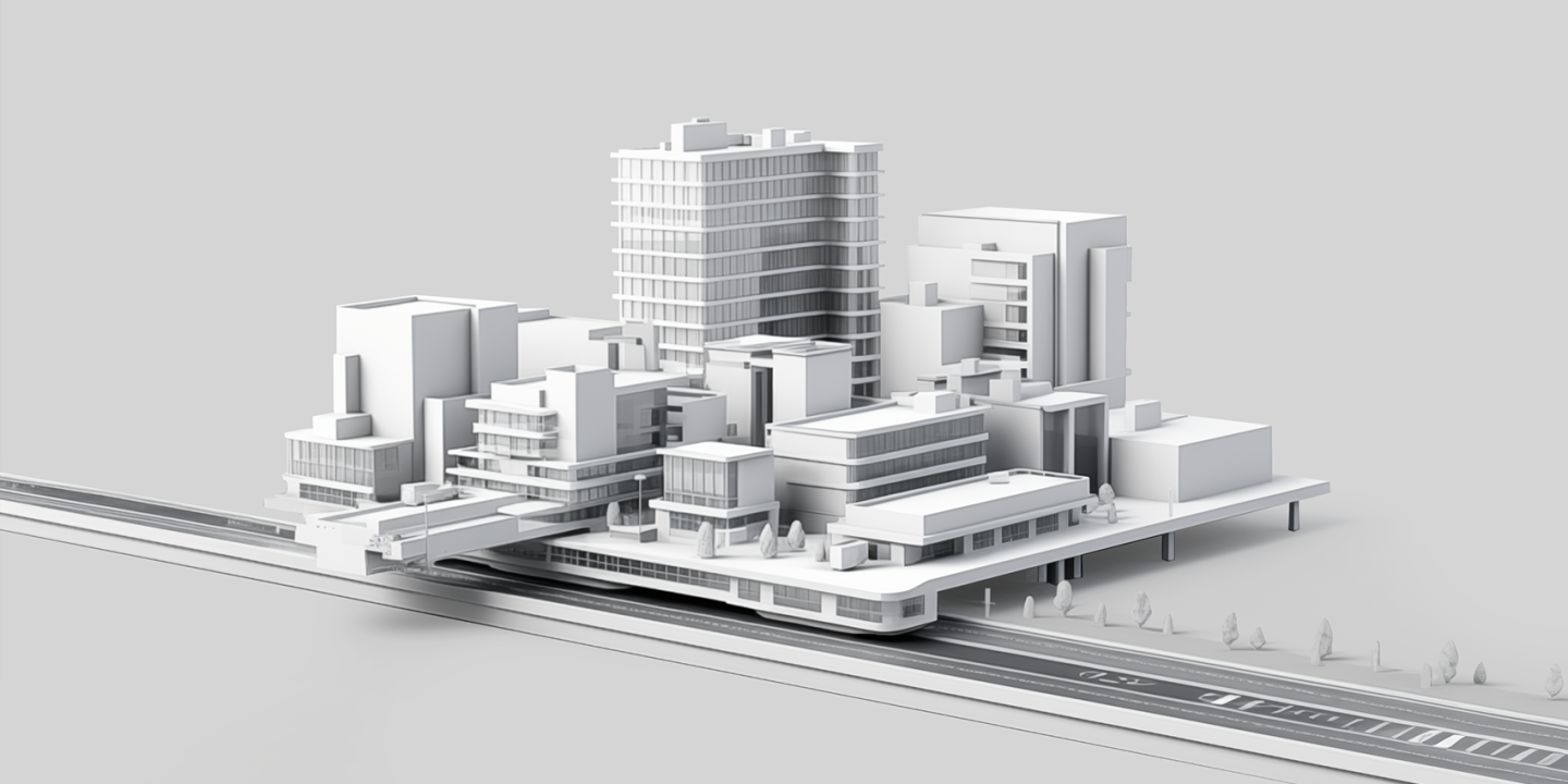 3D models of buildings and roads
